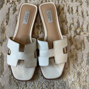 Steven White Slide Sandals